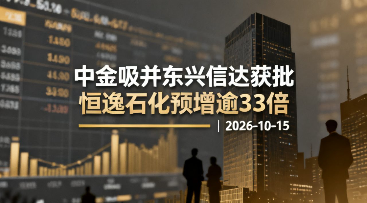 中金吸并东兴信达获批 恒逸石化预增逾33倍 | 2026-10-15