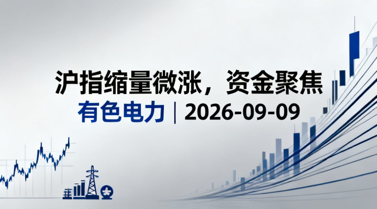 沪指缩量微涨，资金聚焦有色电力 | 2026-09-09
