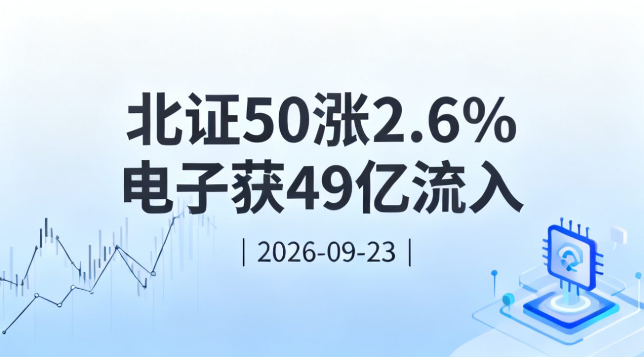 北证50涨2.6%电子获49亿流入 | 2026-09-23