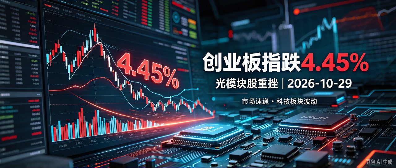 创业板指跌4.45% 光模块股重挫 | 2026-10-29